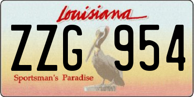 LA license plate ZZG954