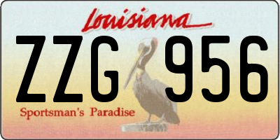 LA license plate ZZG956