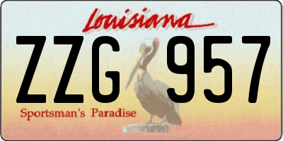 LA license plate ZZG957