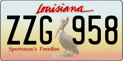 LA license plate ZZG958