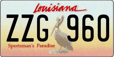 LA license plate ZZG960