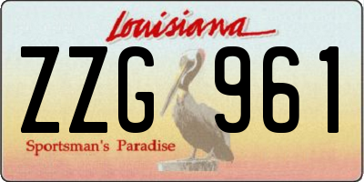 LA license plate ZZG961