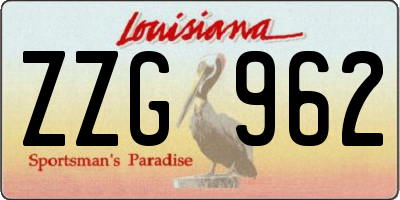 LA license plate ZZG962