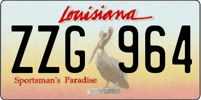 LA license plate ZZG964