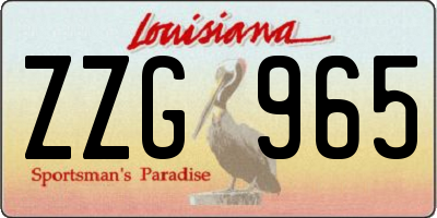 LA license plate ZZG965