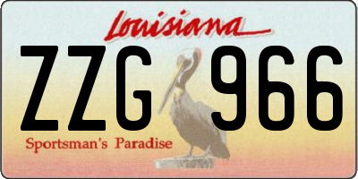 LA license plate ZZG966