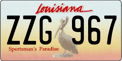 LA license plate ZZG967