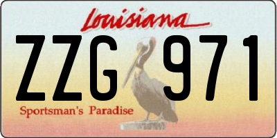 LA license plate ZZG971