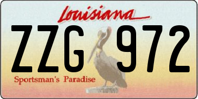 LA license plate ZZG972