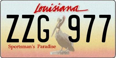 LA license plate ZZG977