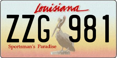 LA license plate ZZG981