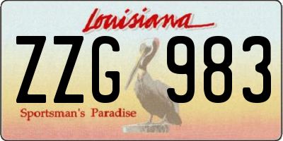 LA license plate ZZG983