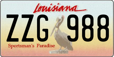 LA license plate ZZG988