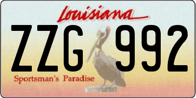 LA license plate ZZG992