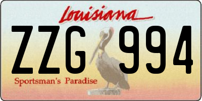 LA license plate ZZG994