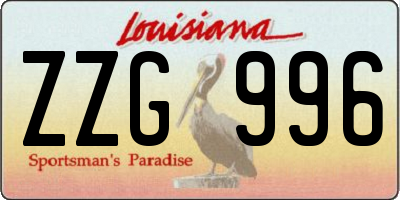 LA license plate ZZG996