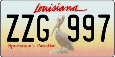 LA license plate ZZG997