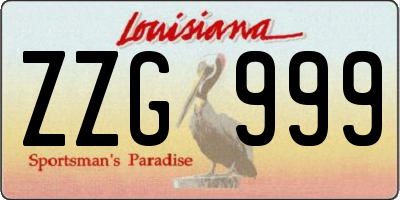 LA license plate ZZG999