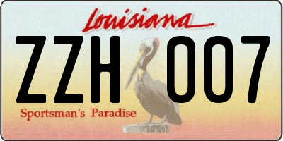 LA license plate ZZH007