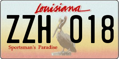 LA license plate ZZH018