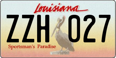 LA license plate ZZH027