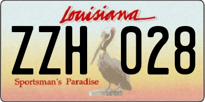 LA license plate ZZH028