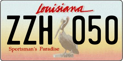 LA license plate ZZH050