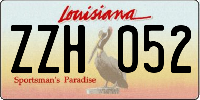 LA license plate ZZH052