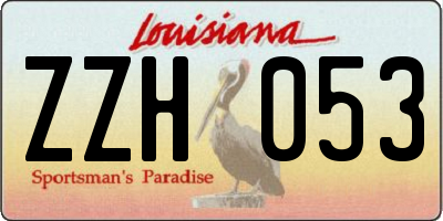 LA license plate ZZH053