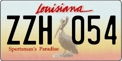 LA license plate ZZH054