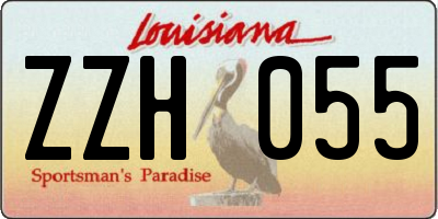 LA license plate ZZH055