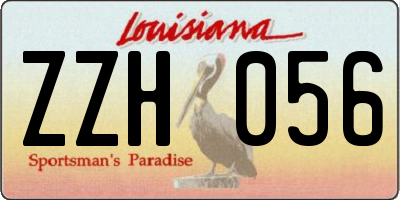 LA license plate ZZH056