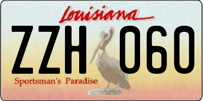 LA license plate ZZH060