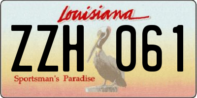 LA license plate ZZH061