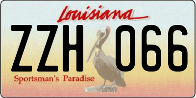 LA license plate ZZH066