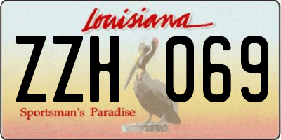 LA license plate ZZH069