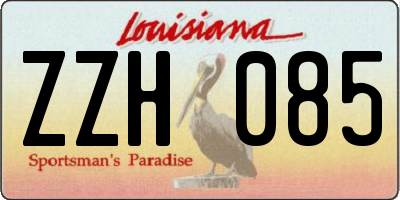 LA license plate ZZH085