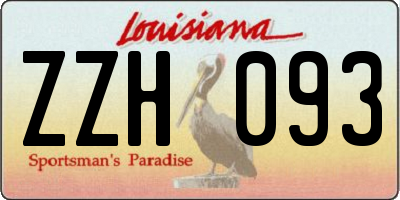 LA license plate ZZH093