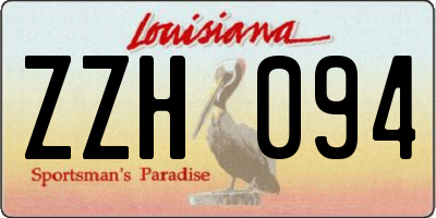 LA license plate ZZH094