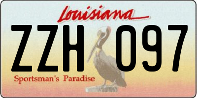 LA license plate ZZH097