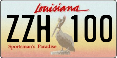 LA license plate ZZH100