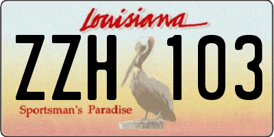 LA license plate ZZH103