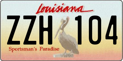 LA license plate ZZH104