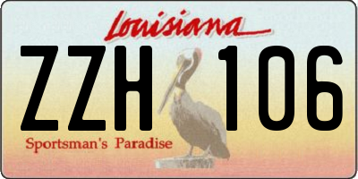 LA license plate ZZH106