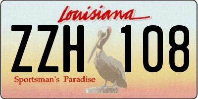 LA license plate ZZH108