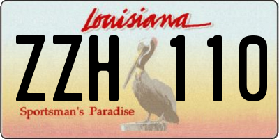 LA license plate ZZH110