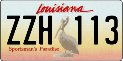 LA license plate ZZH113