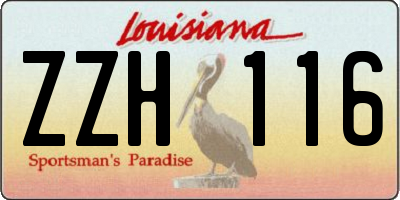 LA license plate ZZH116