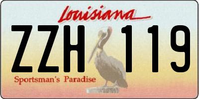 LA license plate ZZH119