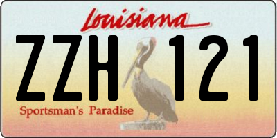 LA license plate ZZH121